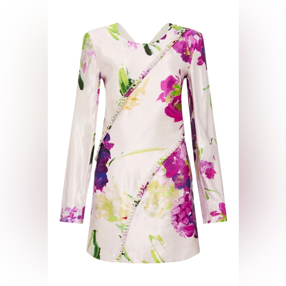 Aje Multicolor Floral Long Sleeve Dress